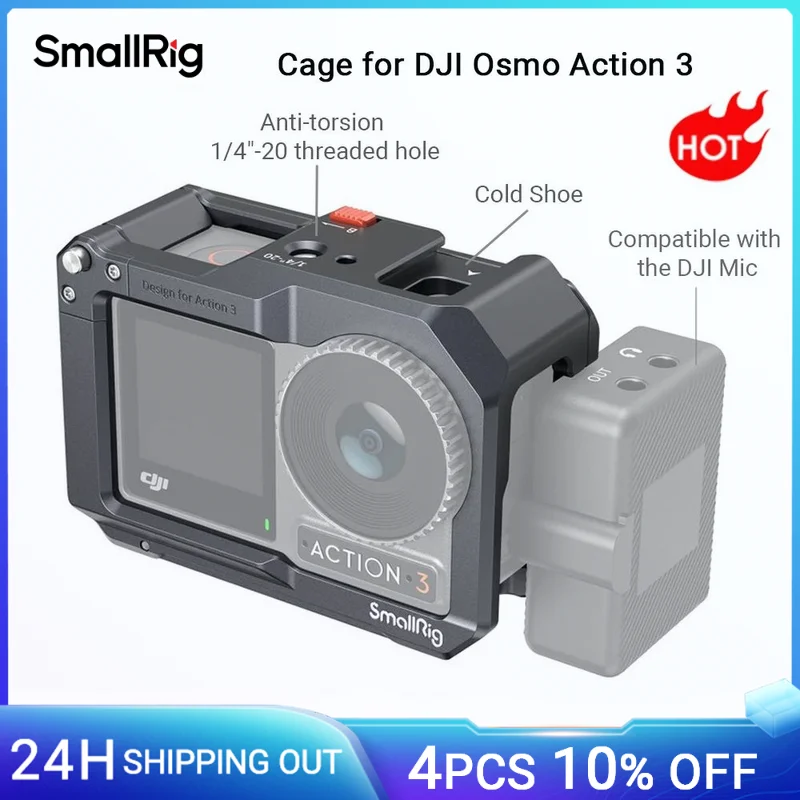 Magnetic Quick-Release Cold Shoe Adapter Action Camera Fill Light Microphone Adapter For OSMO ACTION 5 PRO/4/3