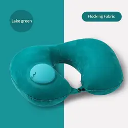 Inflatable Soft Flocking Travel Neck Pillow for Comfort and Support (A1)