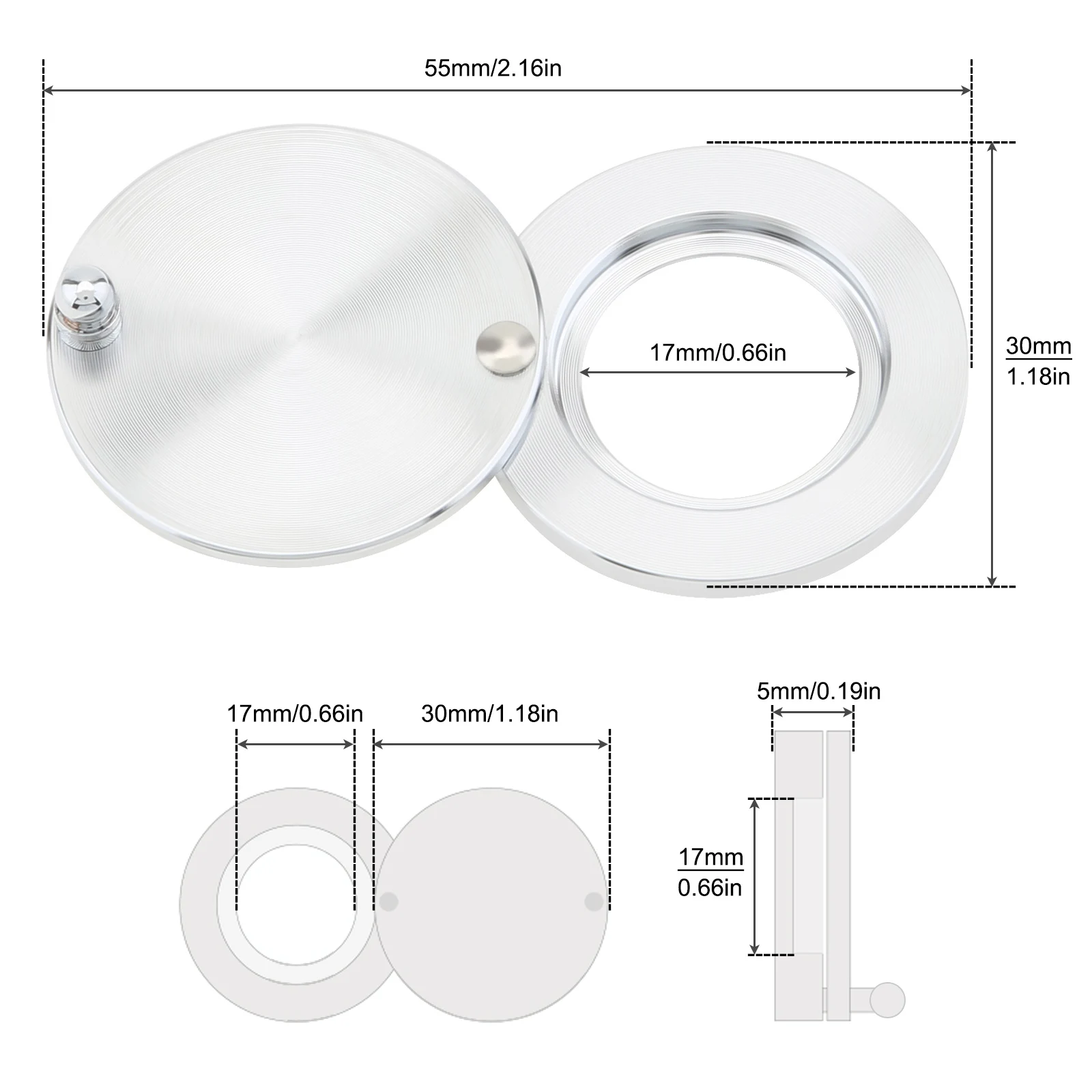 Door Peep Hole Cover Pure Copper Inner 16mm Outer 30mm Door Viewer Peephole Cover Home Security Protector Eye door peephole