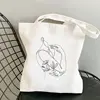 Abstract Face Print Women Shoulder Bags Canvas Tote Bag Daily Casual Storage Pouch Eco Reusable Handbag Shopping Shopper Bags 3
