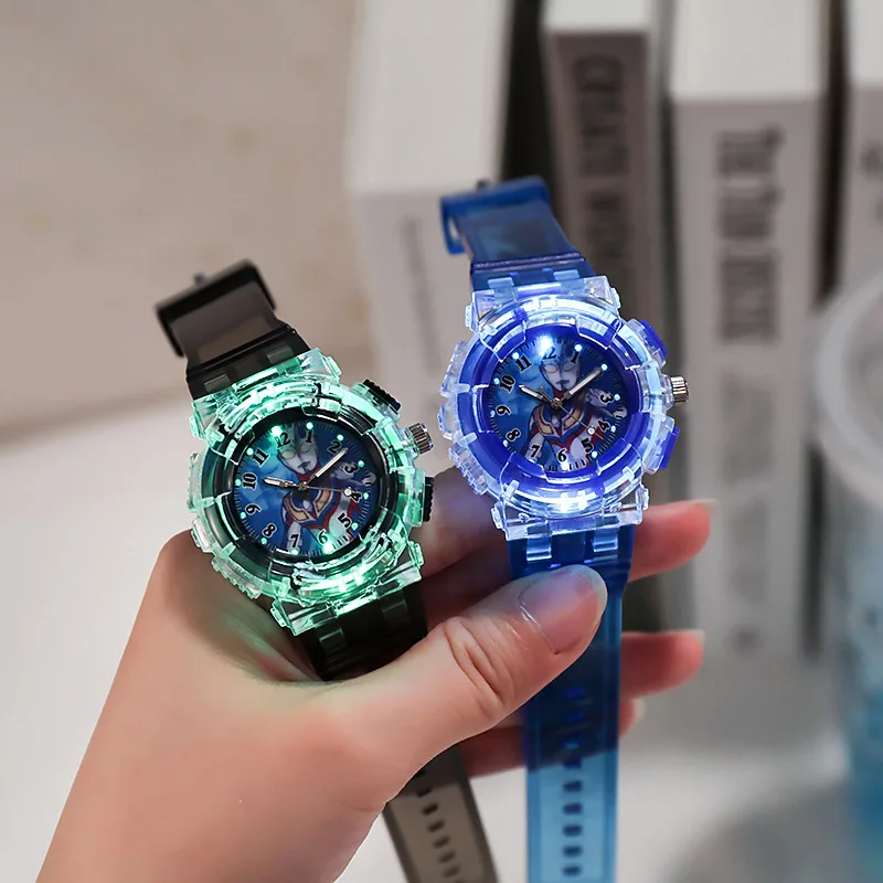Montres lumineuses pour enfants, motif de dessin animé 3D mignon, bracelet en Silicone décontracté, horloge à Quartz, cadeau relojes para niños