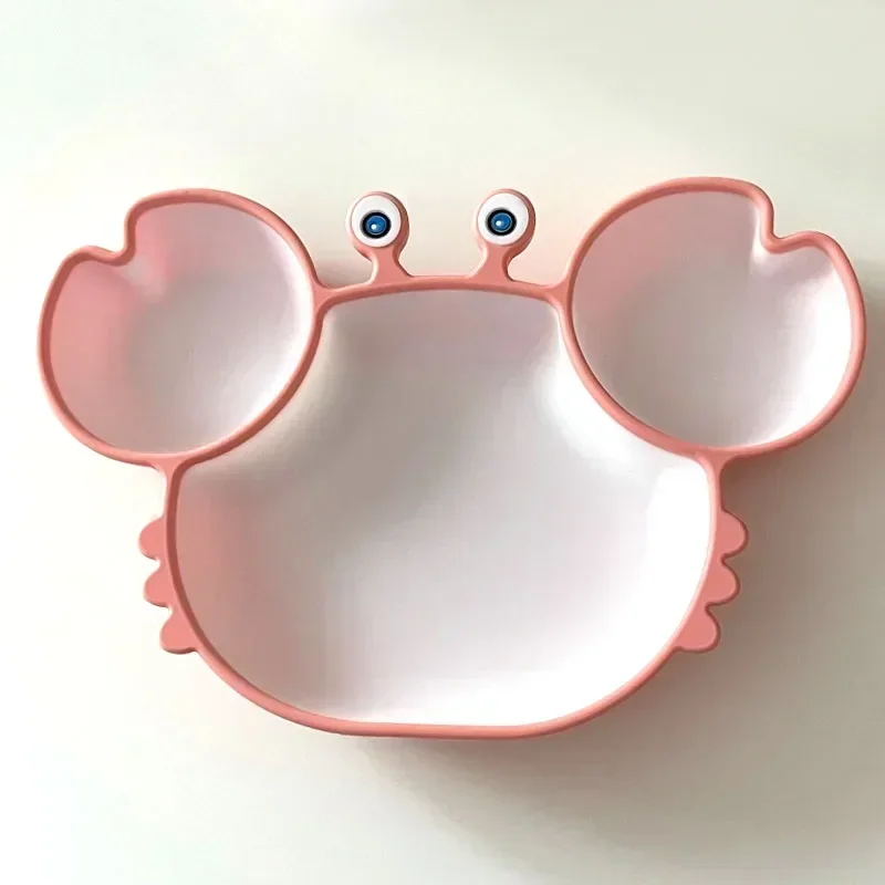 Baby Bowls Plates Spoons Silicone Suction Feeding Food Tableware BPA Free Non-Slip Baby Dishes Crab Food Feeding Bowl for Kids silicone meal set silicone feeding set baby tableware set children feeding tray