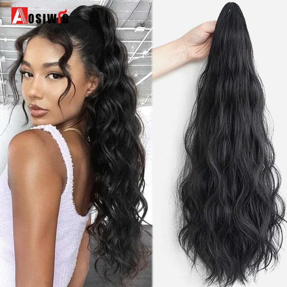 

AOSI Synthetic Claw Clip On Ponytail Hair Extension Ponytail Extension Hair For Women Pony Tail Hairpiece Curly Style