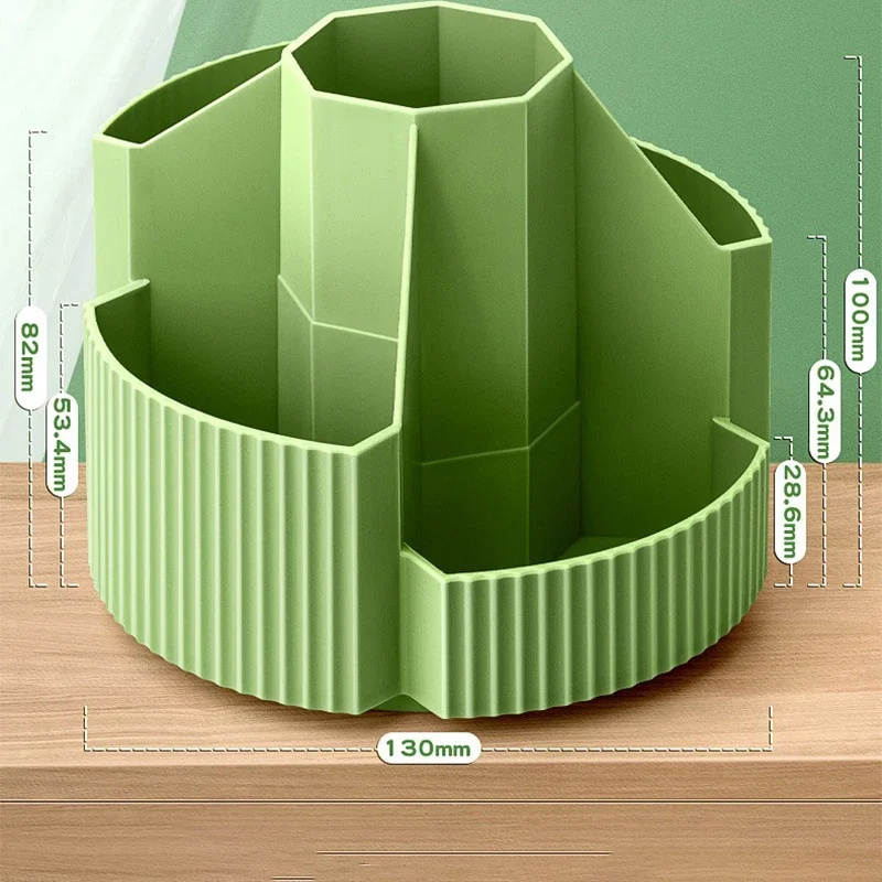 5 Slots Stationery Storage Box 360 Degree Rotating Desktop Stationery Organizer for Home Office School