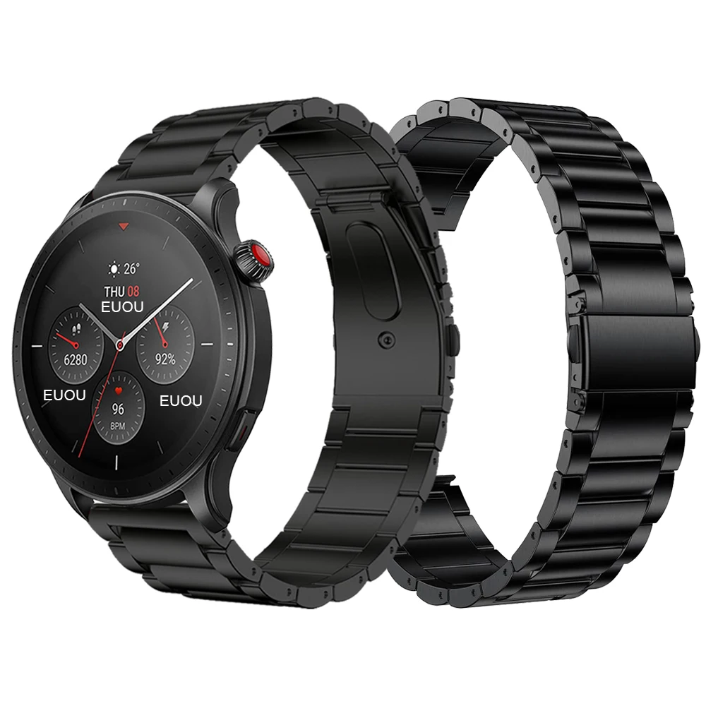 Correas De Reloj Correa De Metal Para Amazfit GTR 4 GTR4 2 3 ProGTR 47 Mm  Banda De Repuesto 22 Mm Correa De Reloj Accesorios De Pulsera BlackSilver  230404 De 24,81 €