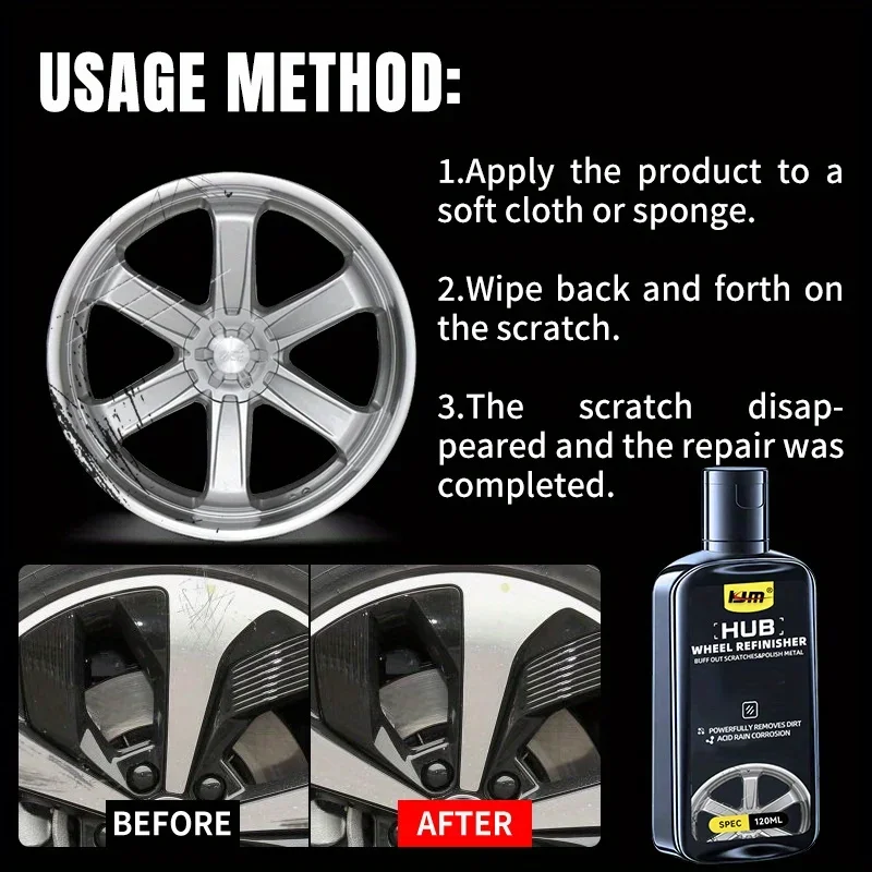 Advanced Hub Repair Kit-removes scratches, rust and discoloration, enhances shine and anti-aging maintenance coating