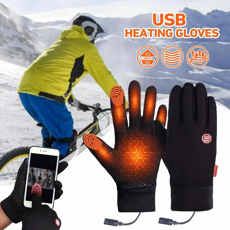 

Зимние перчатки с USB-подогревом, перезаряжаемые перчатки для сенсорного экрана, велосипедные перчатки, уличные теплые перчатки с подогревом для рук, велосипедные, мотоциклетные, лыжные теплые перчатки