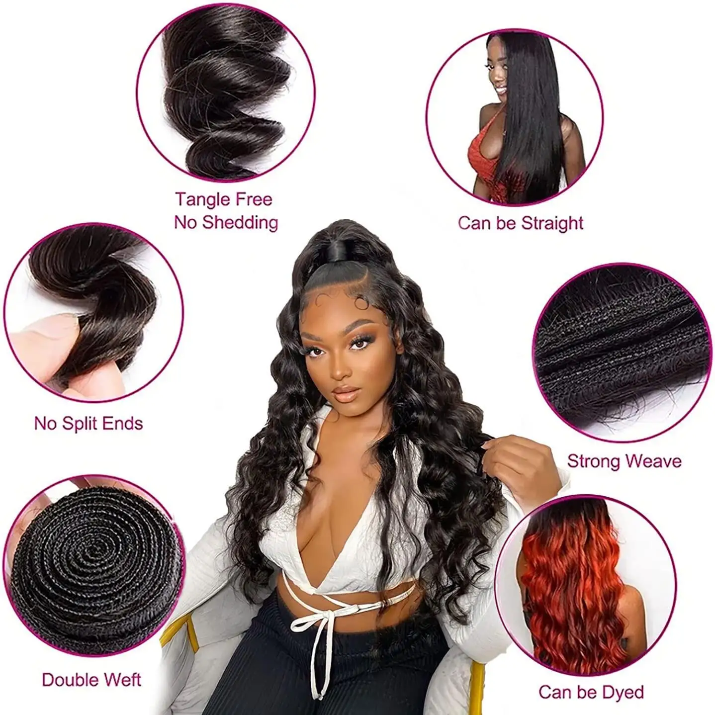 Loose Wave Human Hair Bundles 100% Human Hair Bundles Natural Black 1/3 Pieces Deal Malaysia Loose Wavy Weave Extensions