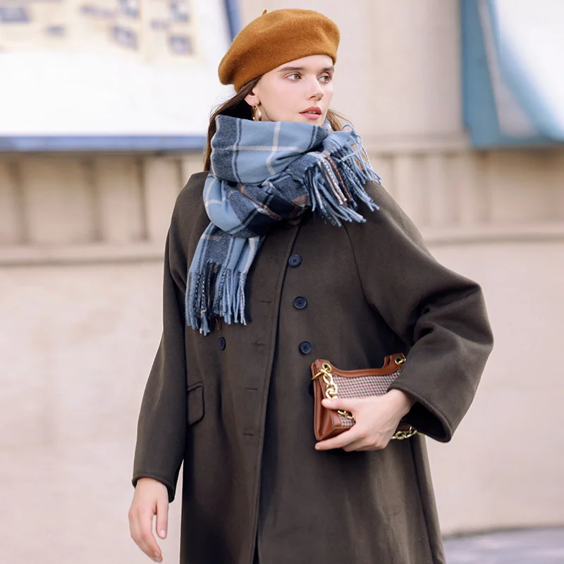2023 Nová módna šatka s kockovaným golierom, dámska elegantná šatka, dámska šatka, zimná teplá kašmírová šatka, dámske zabalené_voghion.com
