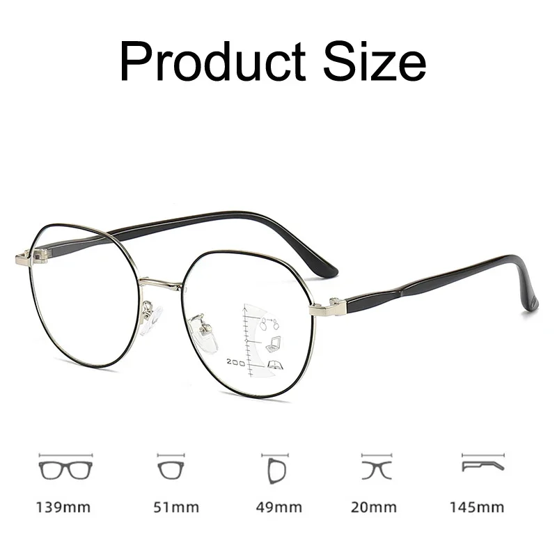Fashion Progressive Reading Glasses Anti Blue Light Multifocal Women Presbyopia Eyeglasses +1.0 To +4.0 Near Far Sight Eyewear 6