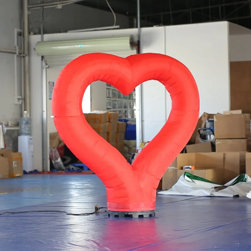 2m Valentine's Day Red Giant Inflatable Love Heart Model with LED Light ...