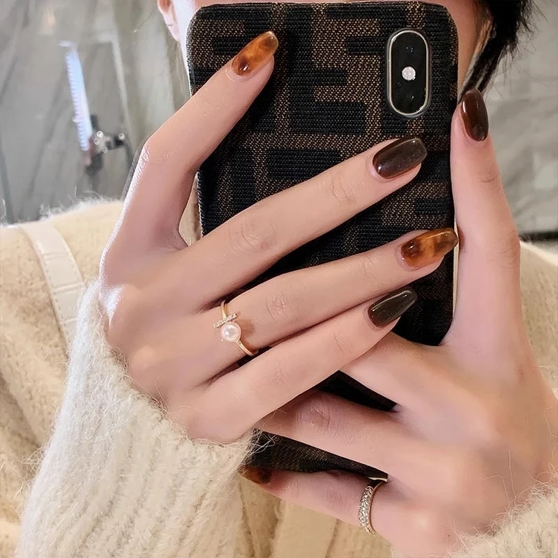 Korean Fashion T-shaped Pearl Opening Rings For Woman Gothic Jewelry Party Girl's Sexy Finger Accessories Student Set Gift ring set opening ring finger ring adjustable rings jewelry accessories