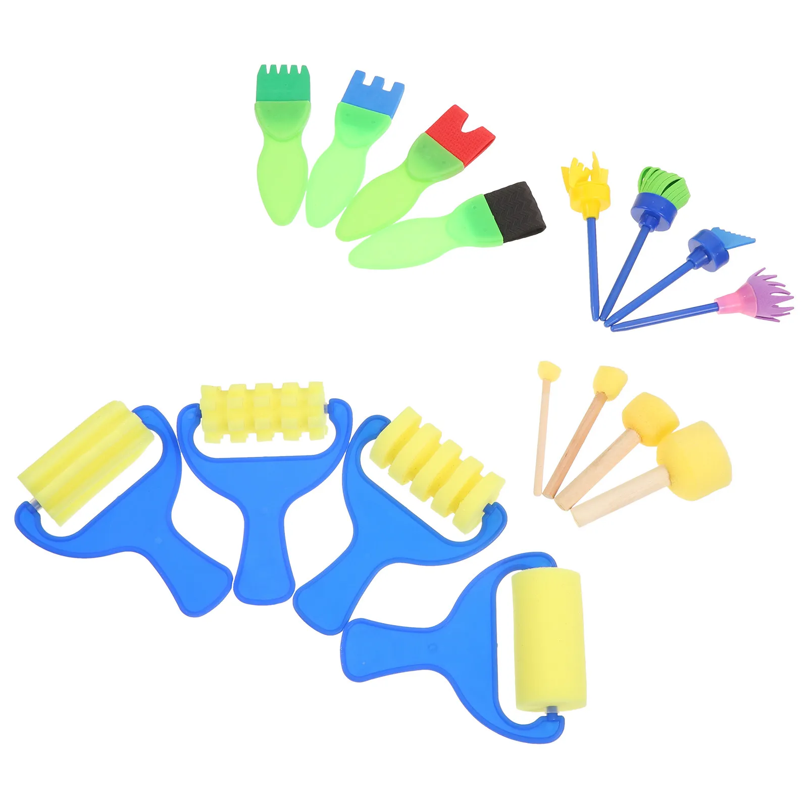 16Pcs 드로잉 스폰지 브러쉬 플라스틱 Eva 나일론 DIY 페인팅 도구 낙서 미술 용품 ??어린이 창의적 DIY 클래스