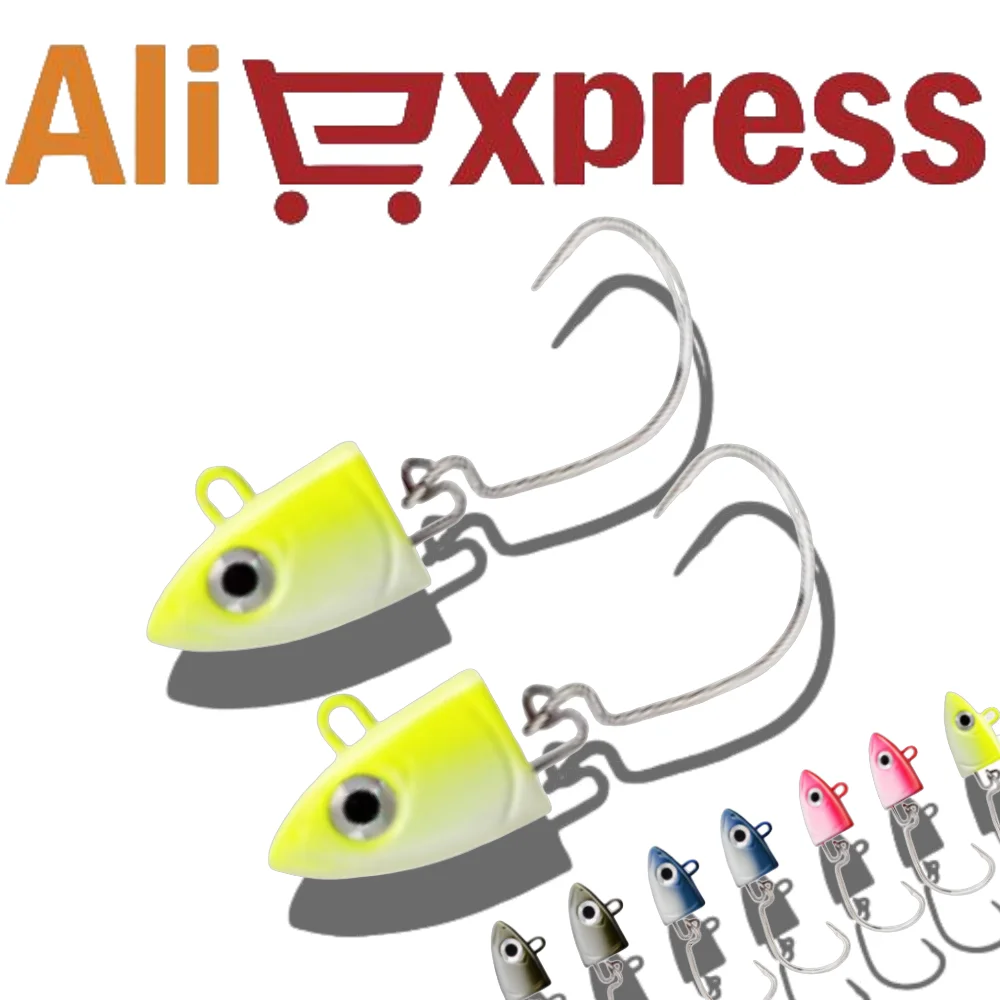 2 teile/beutel Schwarz Minnow Jig Kopf Spinning Köder 5g 10g 15g 25g 40g schwarz Minnow Kopf mit Haken Jigging für SeaBass Pesca Tackle