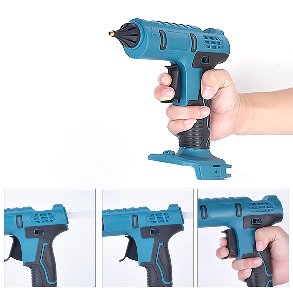 80W Cordless Electric Glue Gun For Makita 18V Battery DIY Hot Melt Welding Hot Air Gun Anti-scald Nozzle with 11mm Sticks hot melt glue gun hot glue gun cordless glue gun