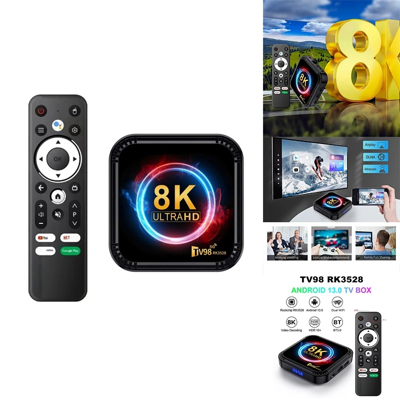 스마트 TV 박스, 안드로이드 13, 8K HD, 2.4G 및 5G 와이파이 미디어 ..