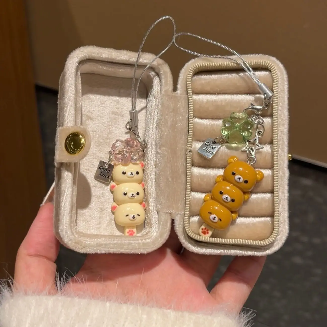 Cute Bear Phone Charms Pendant Kawaii Anime Keychain Accessories For Keys Schoolbag iPhone 17Promax Airpods Ins Korea New Y2K 4