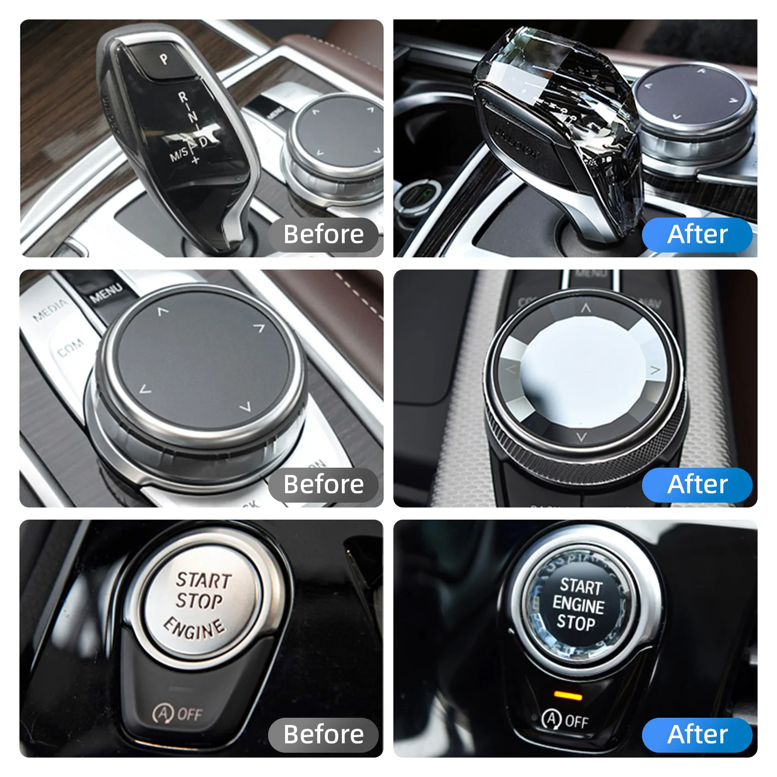 クリスタルギアシフトノブセット,インテリアアクセサリー,BMW 3,4,8