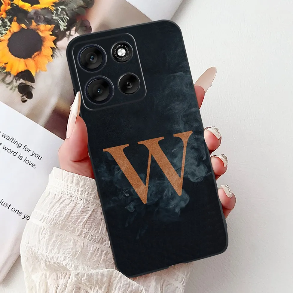 Luxury Silicone Flower & Crown Shockproof Bumper Case - A-Z Letters Design