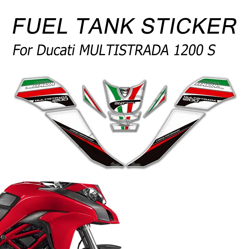 

Tank Pad Grips Stickers Decals Gas Fuel Oil Kit Knee Protector For Ducati MULTISTRADA 1200 S 1200S