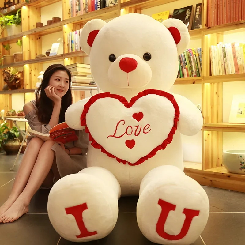 

Big Size 100cm Plush Toy Teddy Bear Giant Pink Soft Stuffed Animals Pillow Dolls Grilfriend Kids Wife Christmas Valentines Day