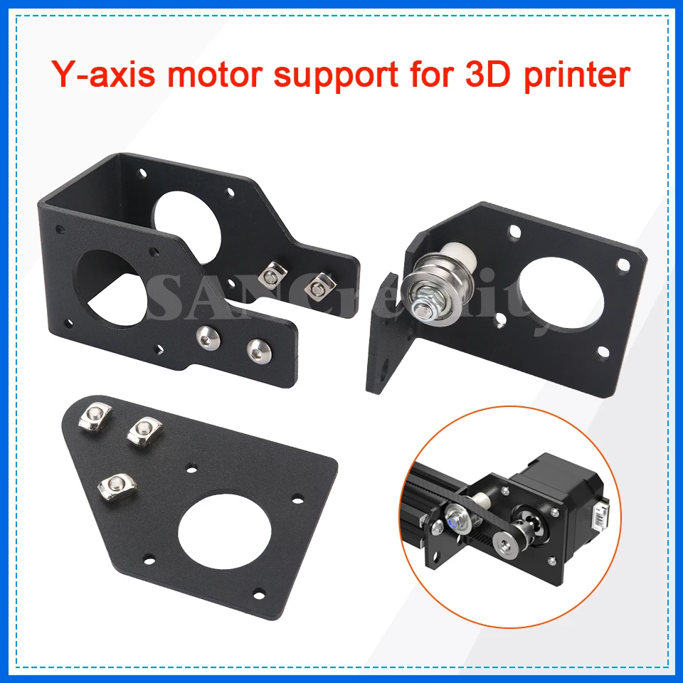 42 step motor support  2040 Profile Y Axis Motor Bracket Fixed Mount Plate Spare Kit 3D Printer Parts
