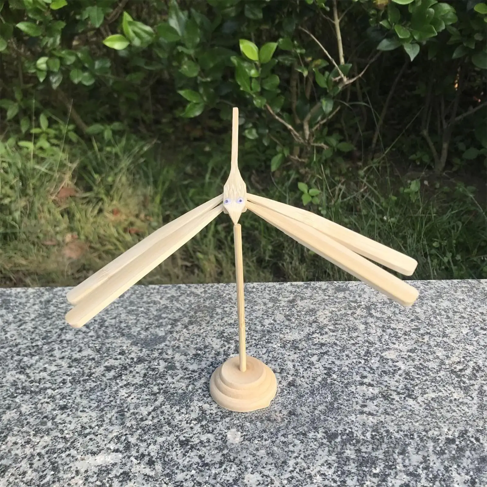 

Handmade Kids Bamboo Balancing Dragonfly Physics Balance Toy Wood Color Desk Ornament