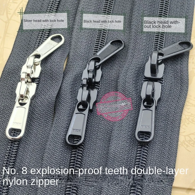 LuggageExplosionproofZipperYKK8NylonUnlockedDoubleHeadDouble
