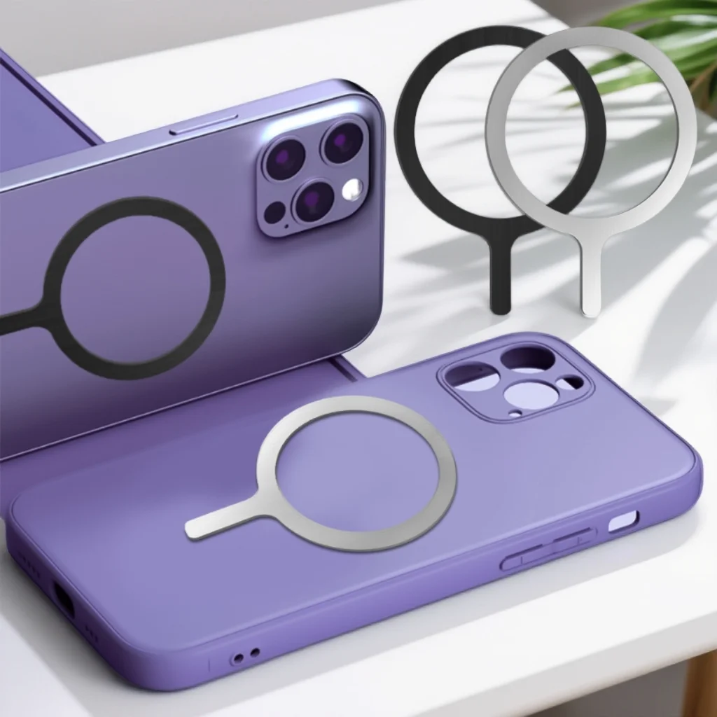 Magnetic Self-Adhesive Metal Ring for Wireless Charging Cases