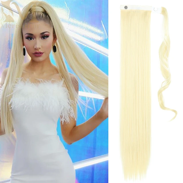 MERISIHAIR Synthetic Long Straight Wrap Around Clip In Ponytail Hair Extension Heat Reistan Pony Tail Fake Hair 66-613