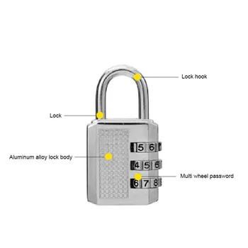 3 Digit Dial Combination Code Number Lock Padlock for Luggage Backpack Suitcase Drawer 1