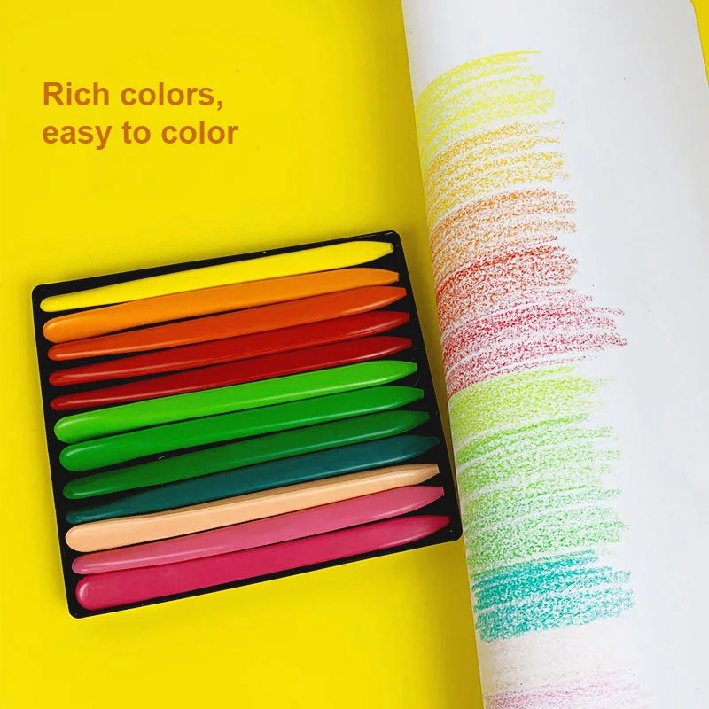 Crayons Set Kids 6/12/18/24/36/48 Colors Safe Non-toxic Oil Pastel Triangular Durable Wax Pen Creative Painting Art Supplies
