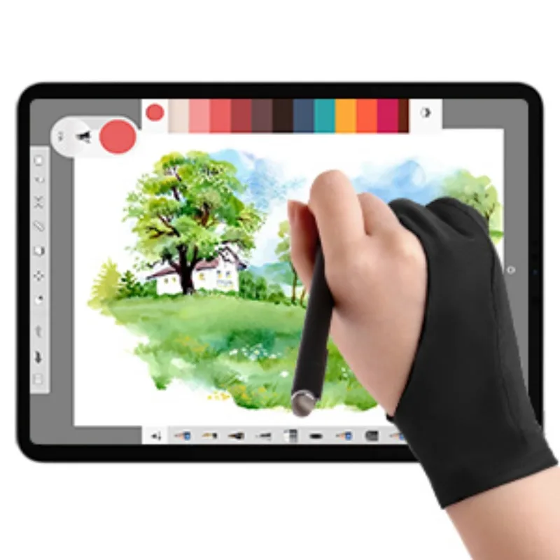 Anti Touchscreen Painting Glove Solid Color Comfortable Painter Mitten Artist Antifouling High Elasticity Light Drawing Gloves