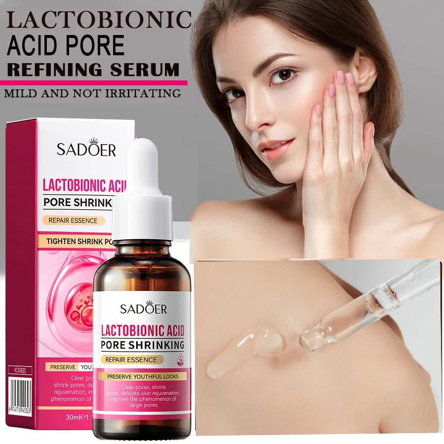 

Lactobionic Acid Shrink Pores Facial Serum Firm Moisturizing Essence Liquid Repair Face Pores Beauty Skin Care Korean Cosmetics