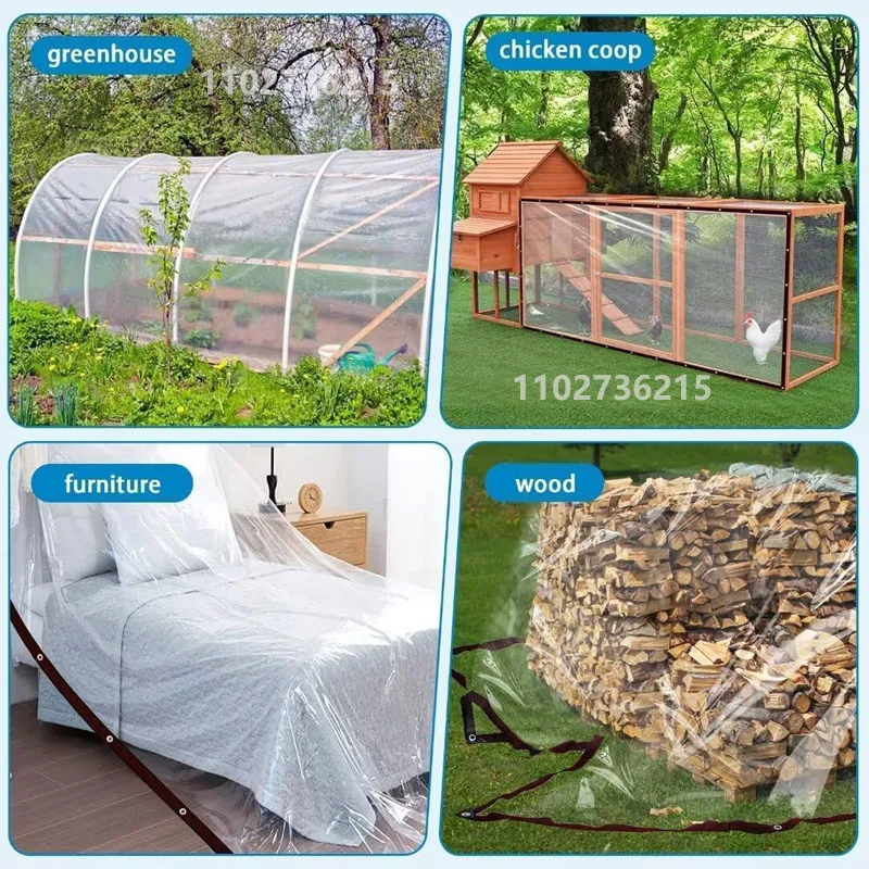 Transparent rainproof shading cloth tarpaulin Lightweight waterproof tarpaulin cover 1x1m 2 waterproof tarpaulin