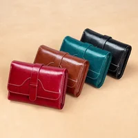 Genuine Leather Women's Purse Short Credit Card Holder Wallets Coin Handbag Wallet for Women Carteras Para Mujer ladies Purses - Image 2