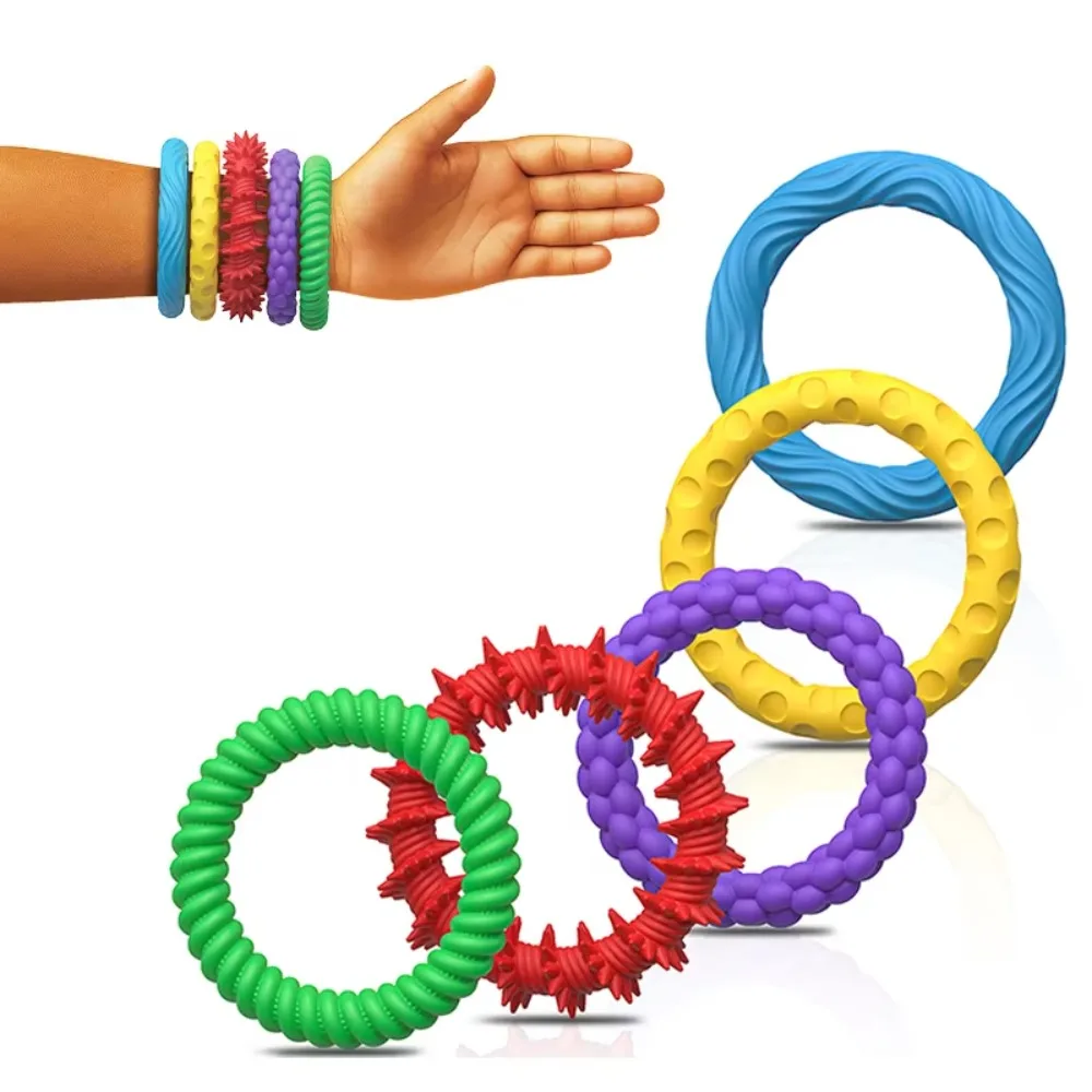 Silicone Material Sensory Hand Ring Toys Non-Toxic Calming Effect TPR Sensory Hand Ring Toys Rotatable Fidgeting Feature