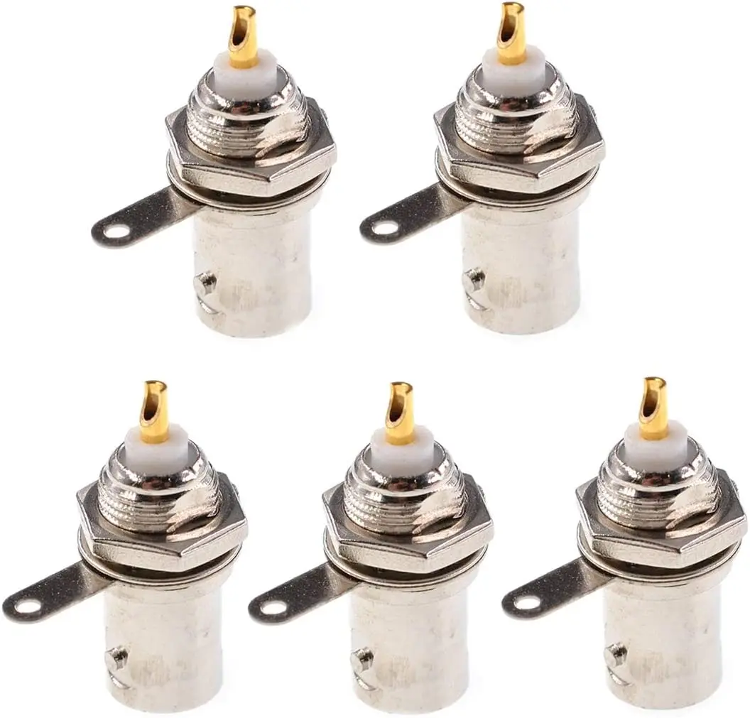 

5PCS BNC Female Jack Connectors Adapter Chassis Panel Mount Soldering