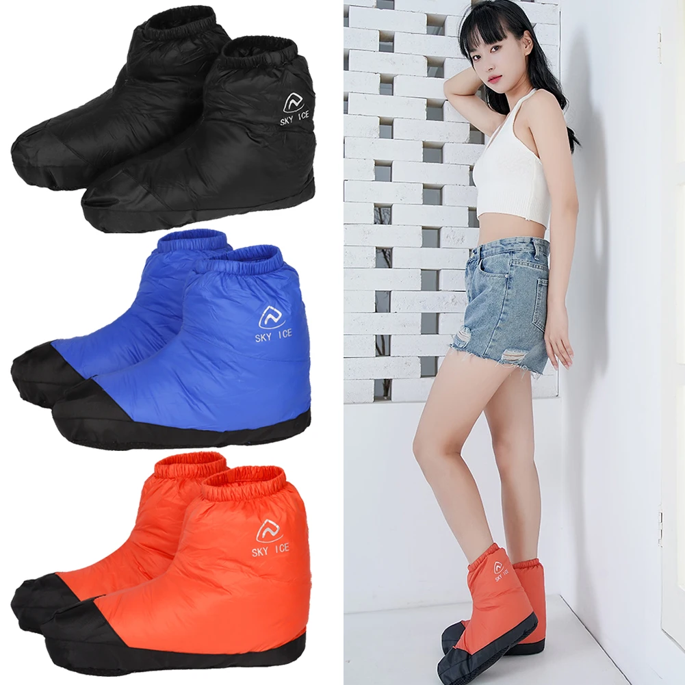 Winter Down Booties Ultralight Thermal Boots Covers Windproof Waterproof for Winter Outdoor Camping Hiking