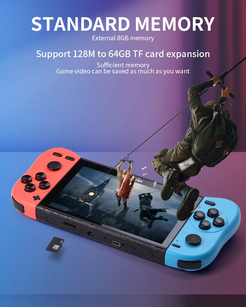 2022 X50 5.1 HD screen 64bit Video games supports multiple emulators ortable Handheld Retro Game Console Video Player tv output