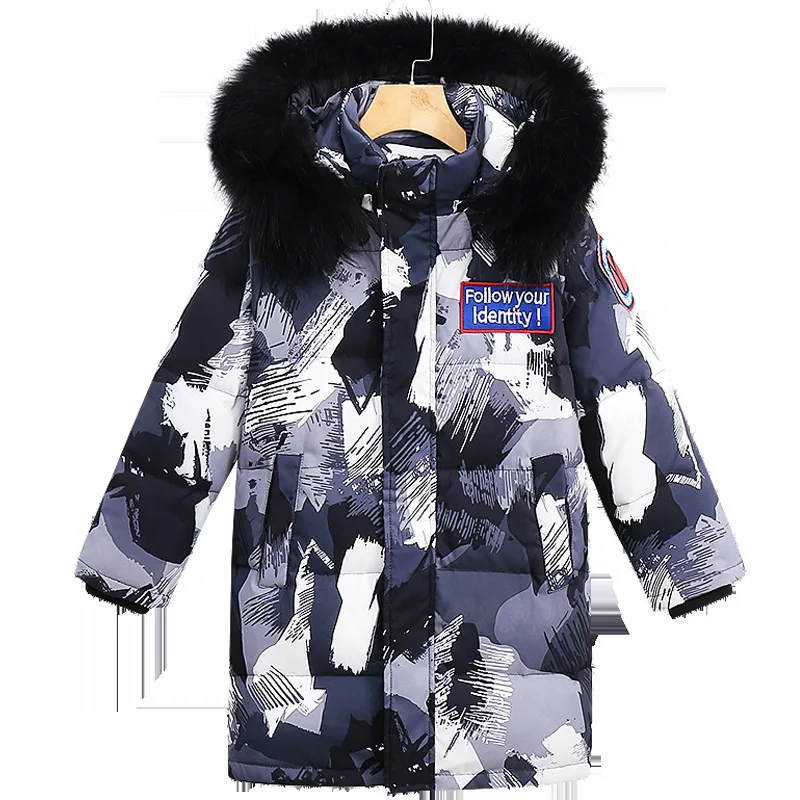-30 Degree Russian Winter Down Jacket For Boy Waterproof Thicken Warm Boy Winter Coat 3-16 Years Teenage Parka Snowsuit