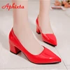 Aphixta 5cm Square Heels Patent Leather Red Pumps Shoes Woman Classics Pointed Toe Dress Official Pumps Party Plus Size 49 50 3