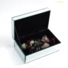 Silver Crushed Diamond Glass Mirrored Jewelry Box Organizer Women Trinket Drawers Organiser Boxes Makeup Container Dressing Tabl 5