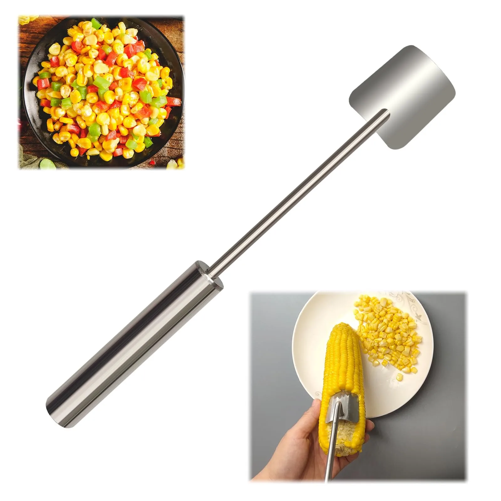 Stainless Steel Corn Cob Peeling Machine Separate & Enjoy Fresh Corn with Minimal Effort Fast Peeler Handle Stripper
