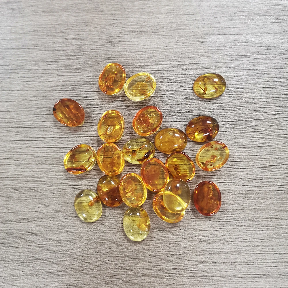 Factory Natural Amber Botanical Wonders Oval 12X10/9X7MM Eco-Friendly Gems for Ring Earring Necklace Pendant Jewelry Making