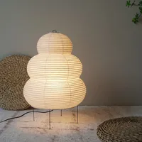 Japanese Wabi-sabi Tripod Floor Lamp Bedroom Bedside Living Dining Room Study Loft Decor Desk Light White Rice Paper Table Lamp 1