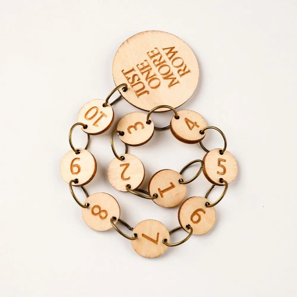 Wooden Knitting Crochet Stitch Markers Knitting Calculator Density Gauge Ruler DIY Weaving Measuring Tools