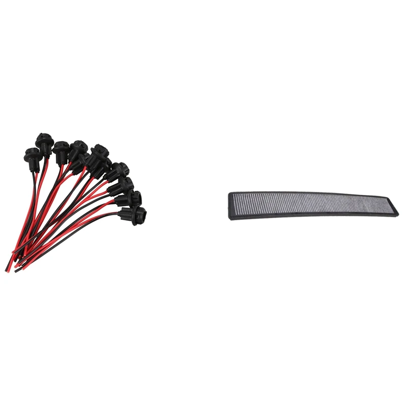 

10X T10 W5W 168 194 Lamp Holder Socket Glass Base Lamp Socket DIY, Black With Cabin Air Filter Charcoal Carbon For-BMW