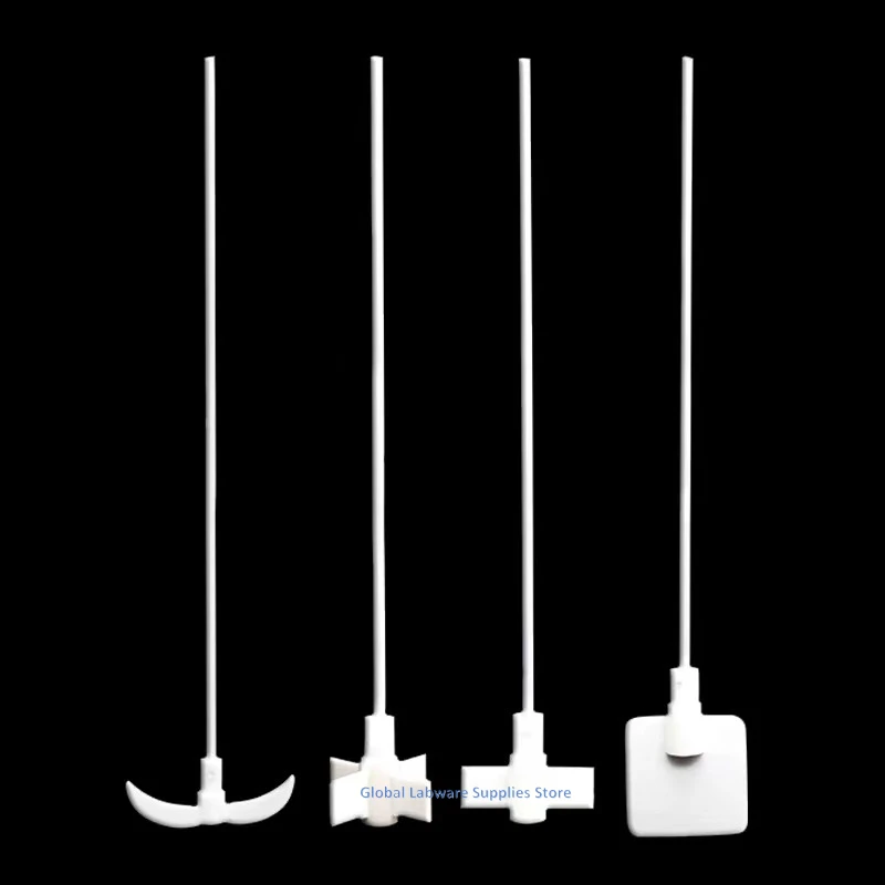 1pcs length 250mm to 500mm Square/Cross Type PTFE Stirring Blade,Crescent Special Stir Paddle for Laboratory Flasks