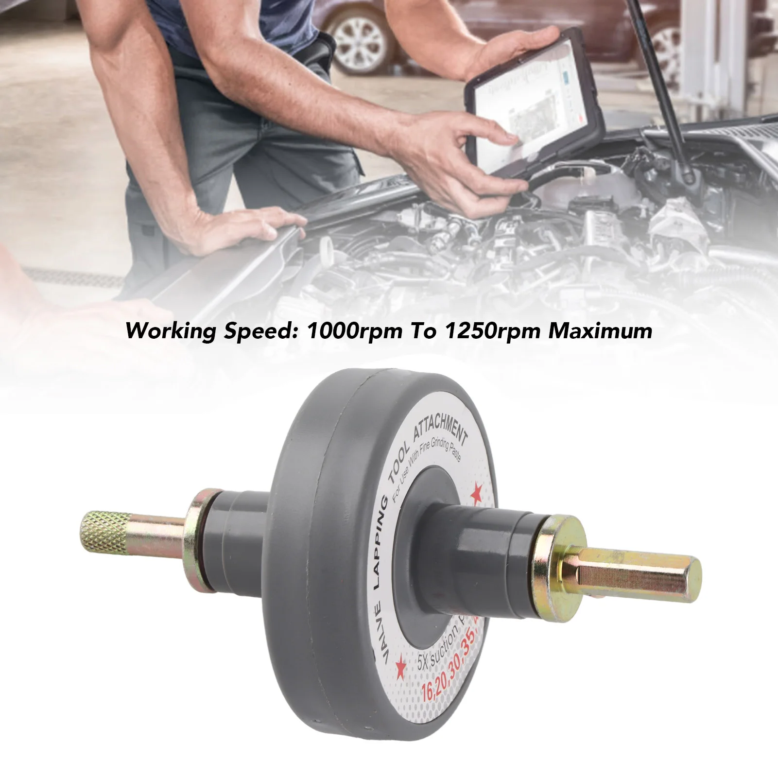 Universal Valve Lapping Tool Attachment with Adjustable RPM and 5 Suction Plates